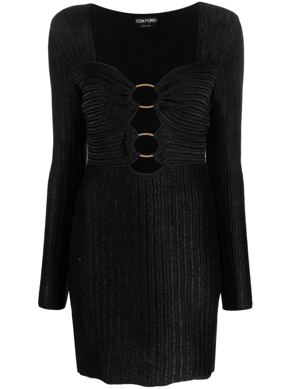 Metallic heart-neck minidress - Black