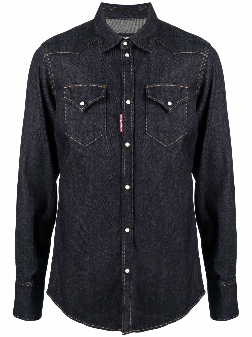 Dark-wash denim shirt - Blue