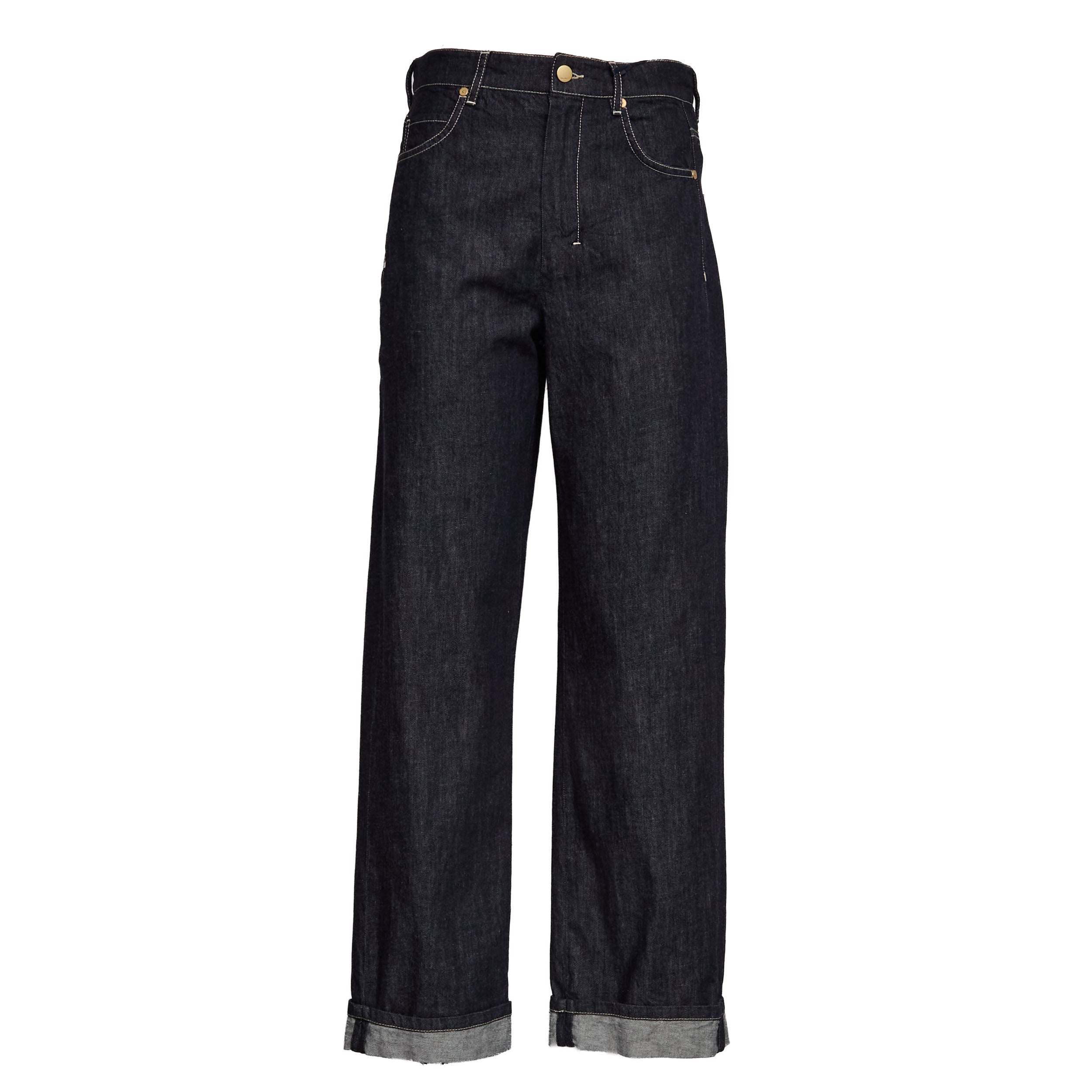 Wide-Leg Five-Pocket Jeans