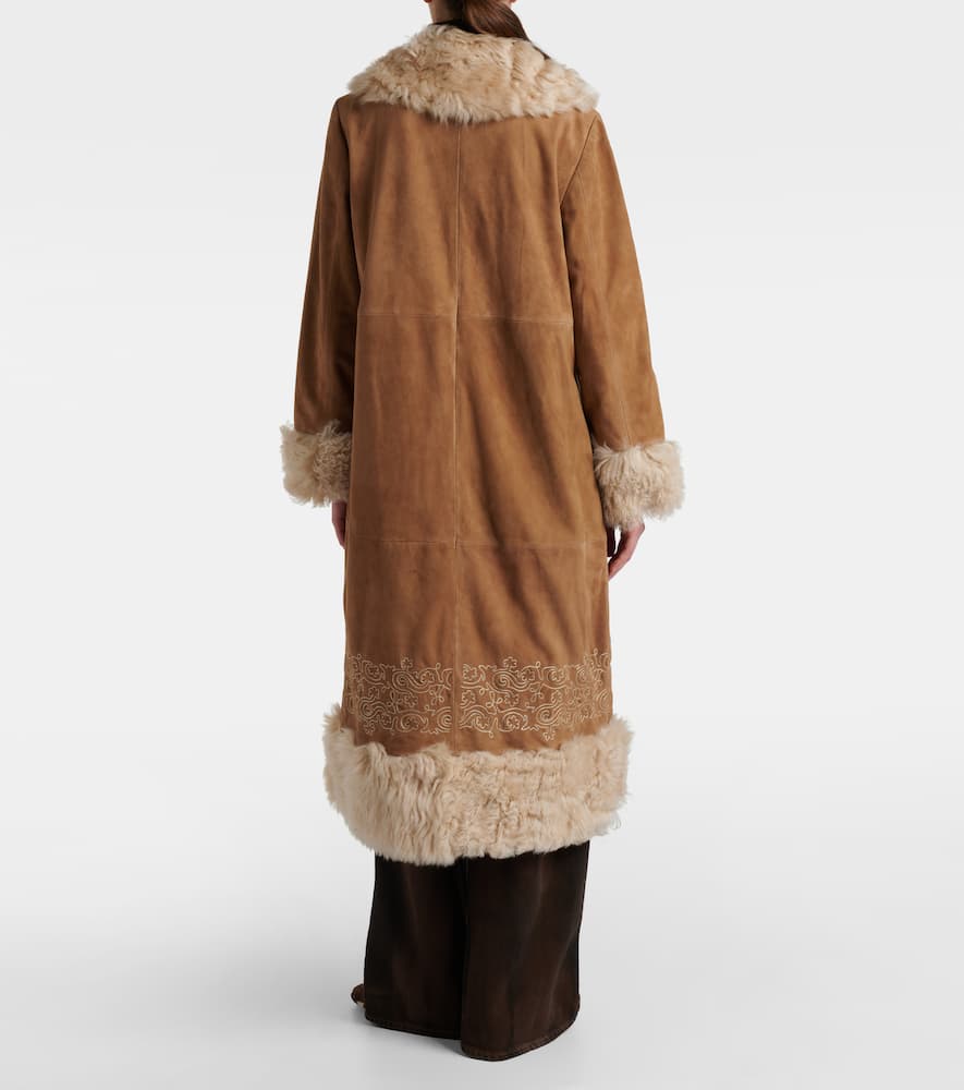 Cienna embroidered suede coat