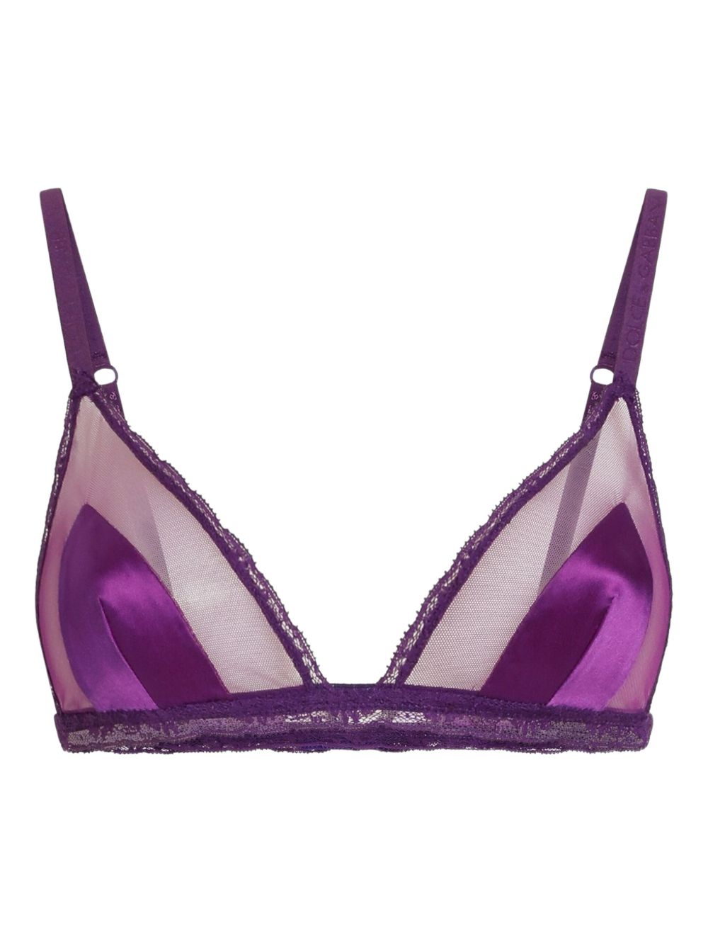 Lace-trimmed triangle bra - White