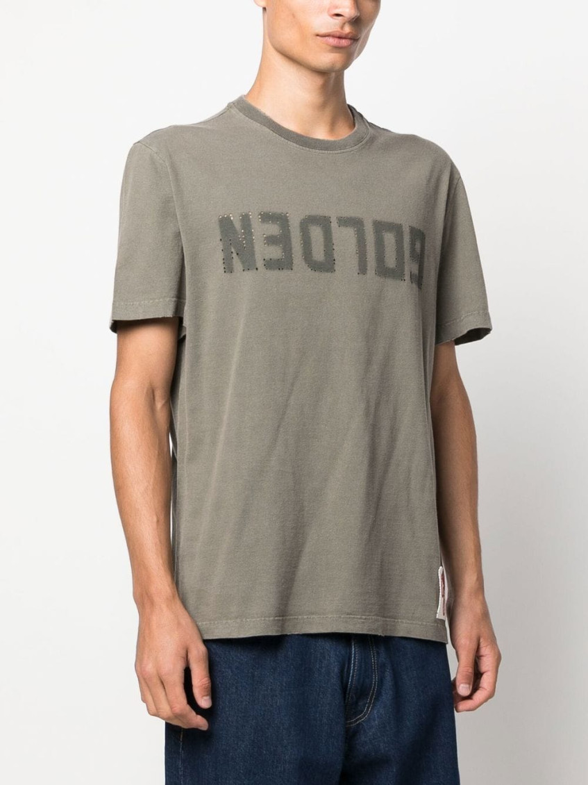 Green Logo cotton t-shirt