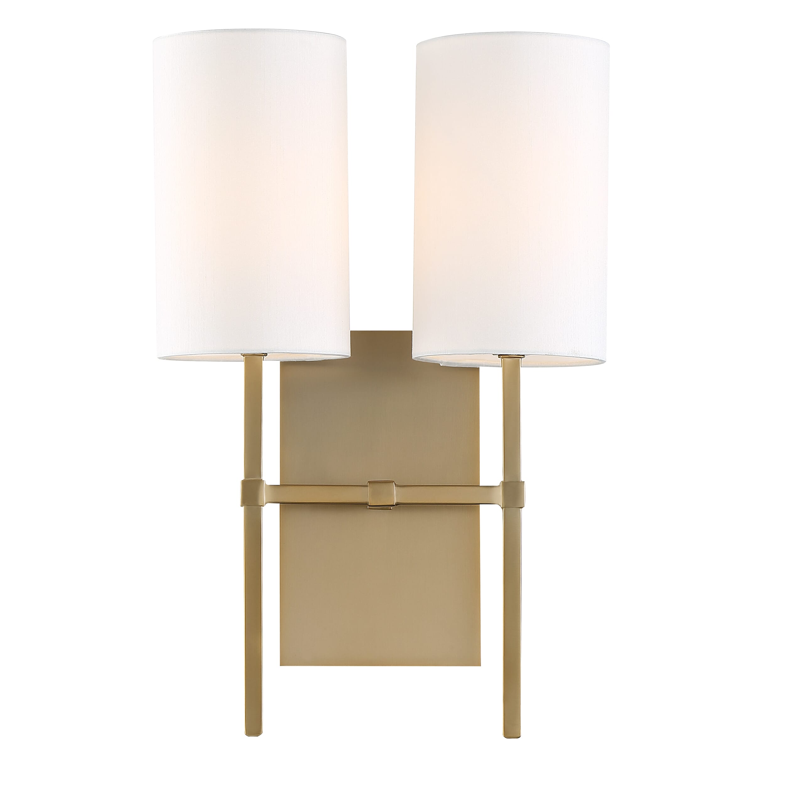 Crystorama Veronica 2-Light 17" Wall Sconce in Aged Bra