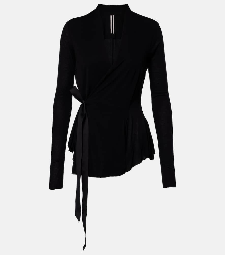 Bow-detail wrap cardigan
