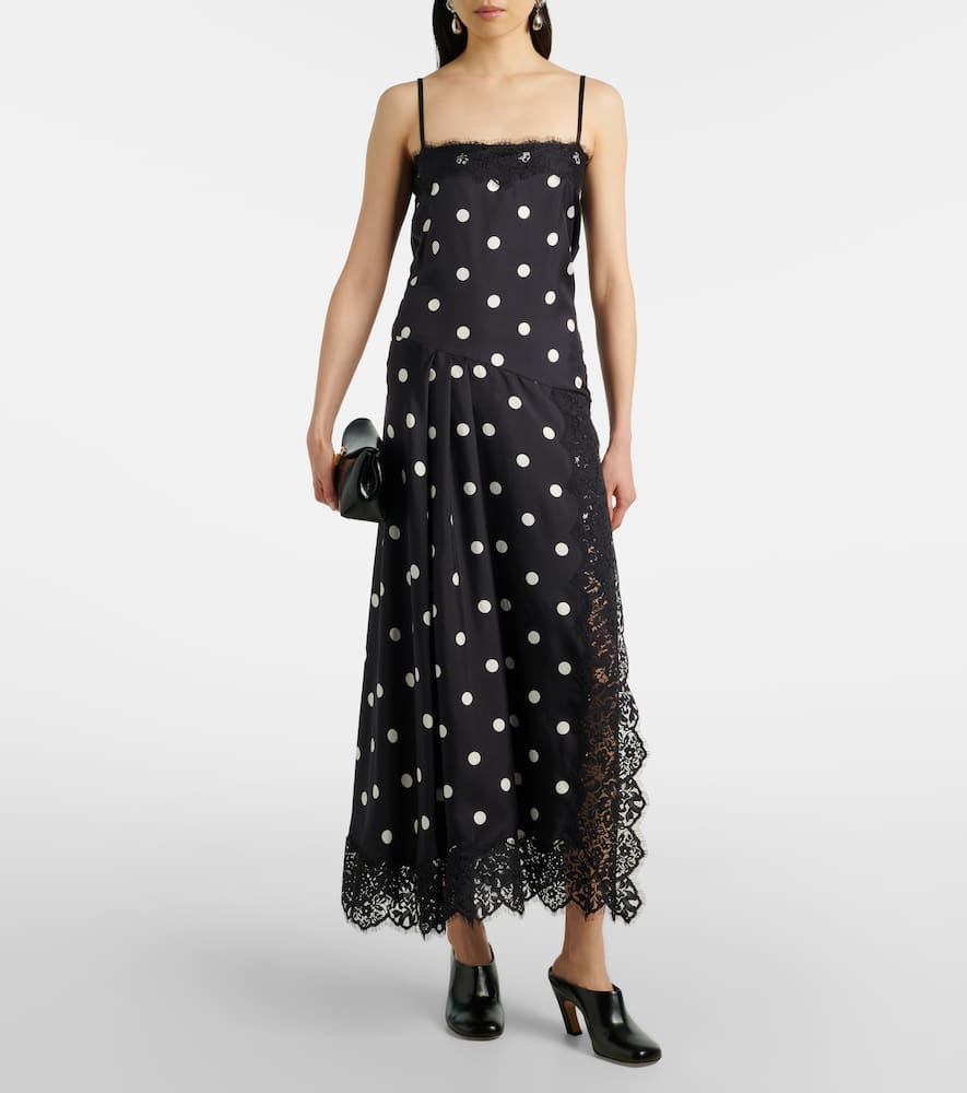 Capo polka-dot silk slip dress