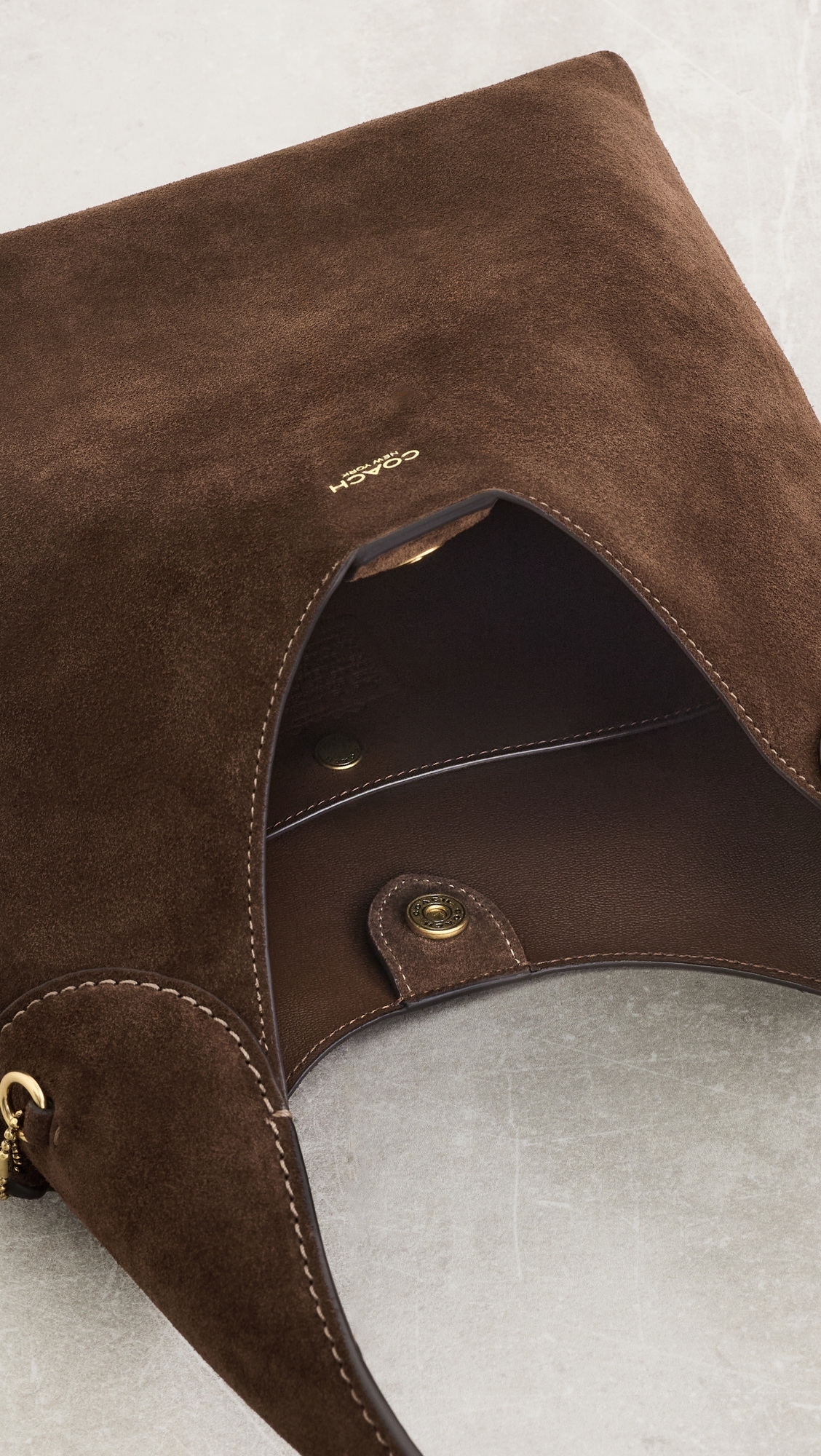 Suede Brooklyn Shoulder Bag Dark Chocolate One Size