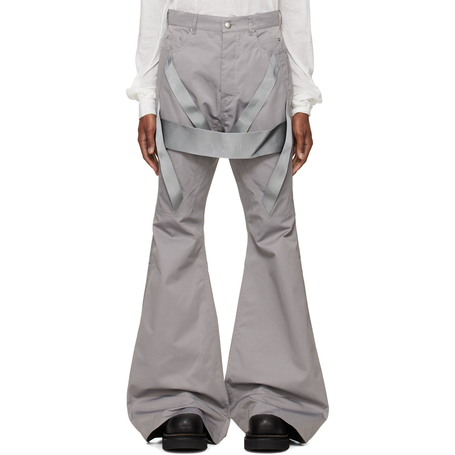 Gray Tower Megastrapped Bolan Bootcut Trousers
