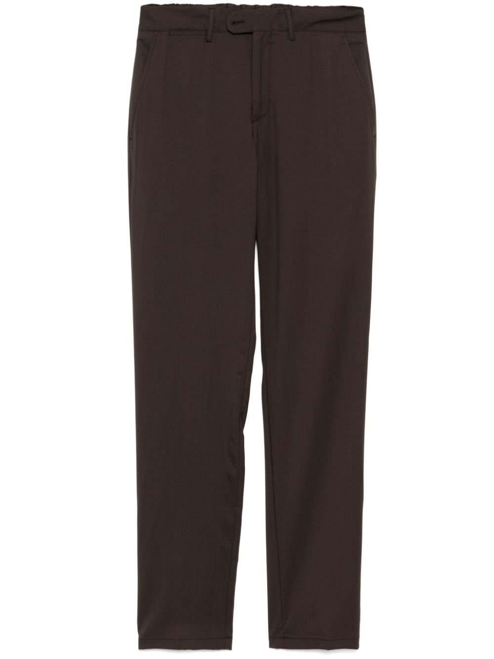 Virgin-wool straight-leg trousers - Brown
