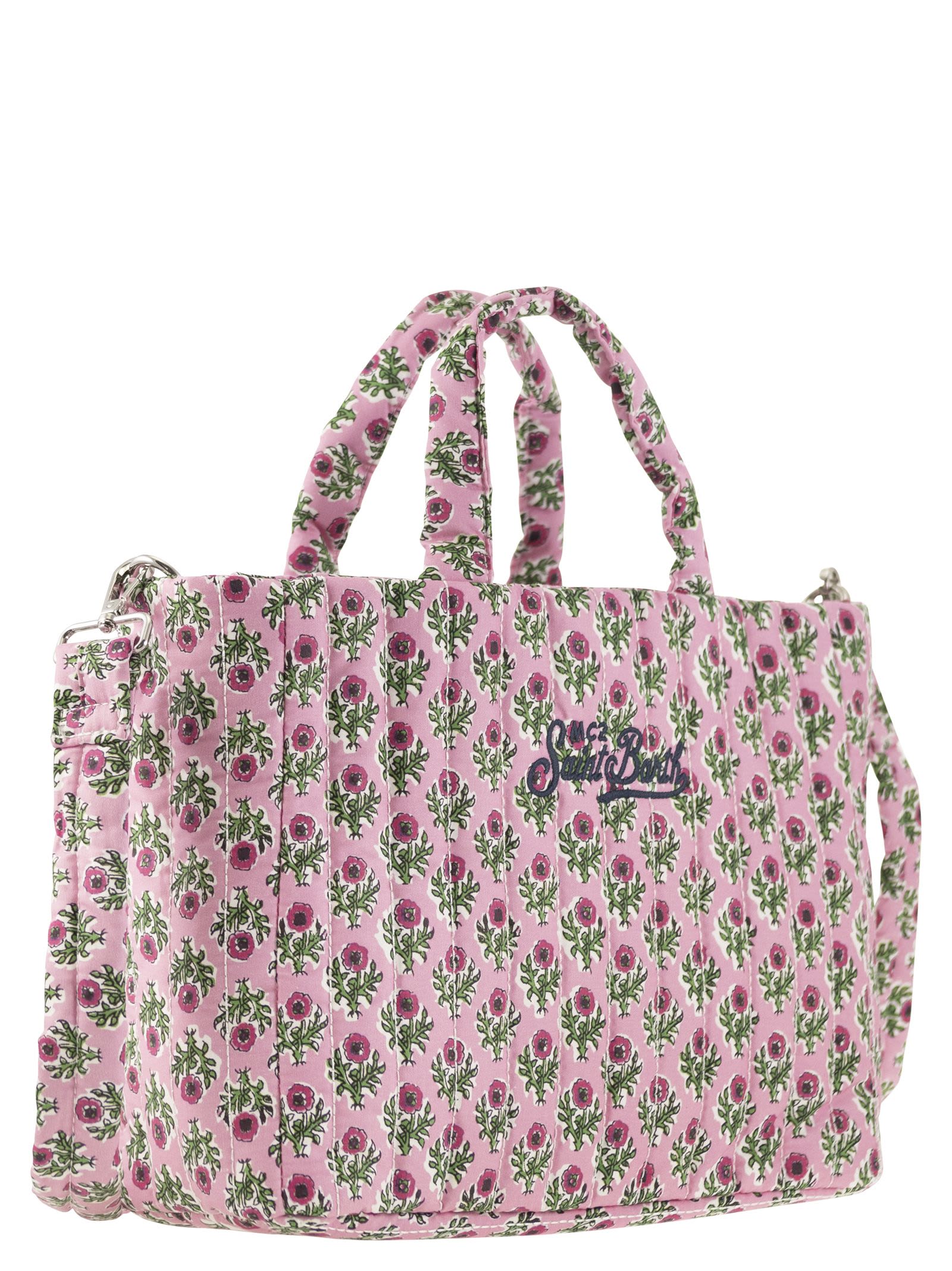 Soft Tote Mid Quilted Bag With Flowers