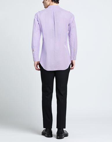 Tintoria Mattei 954 Man Shirt Lilac Size 17 Cotton, Linen