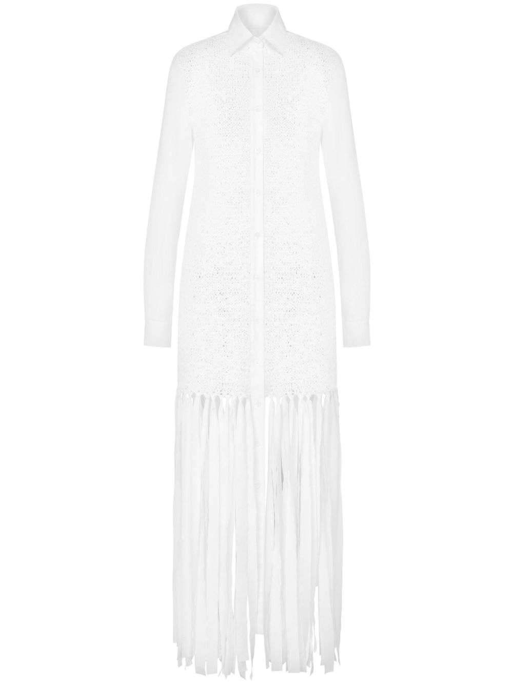 Fringed maxi dress - White