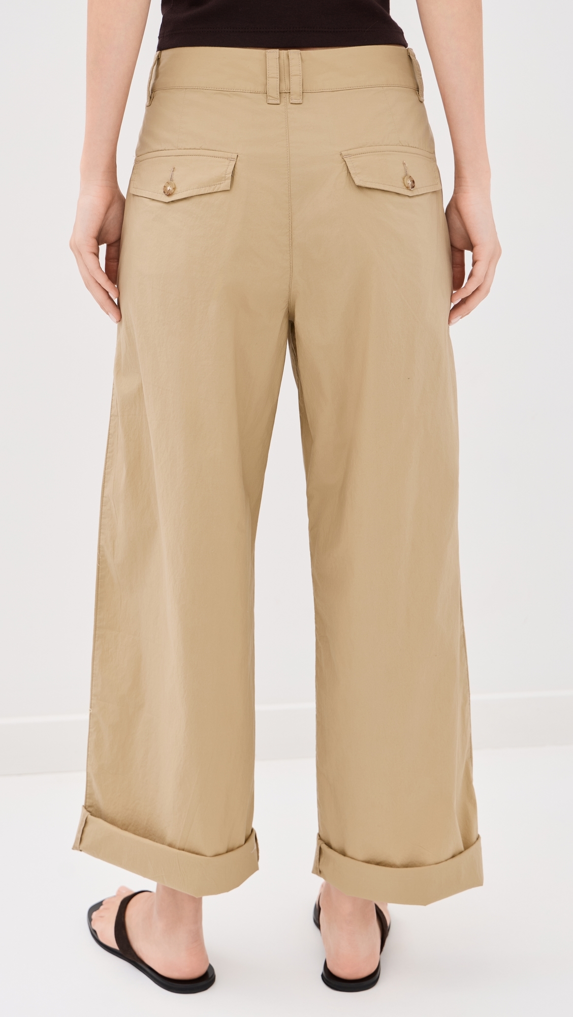 Poplin Pleated Trousers Fennel Seed
