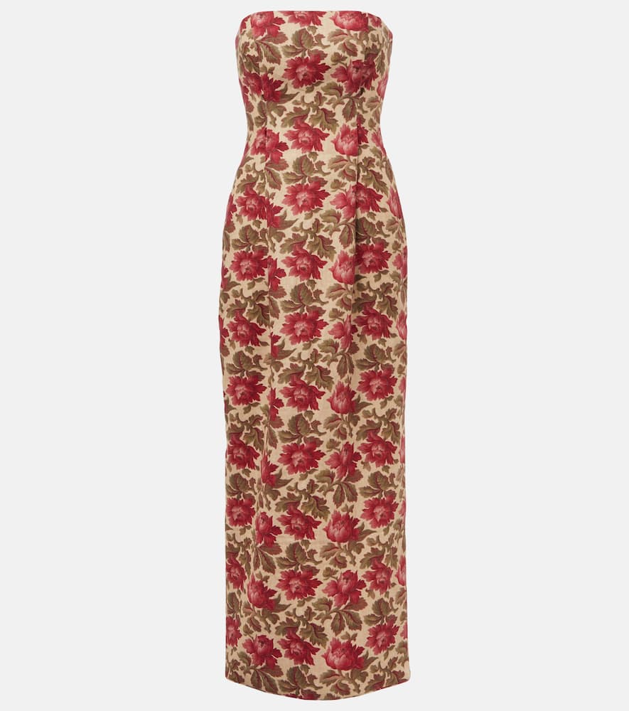 Rosalie floral linen bustier dress