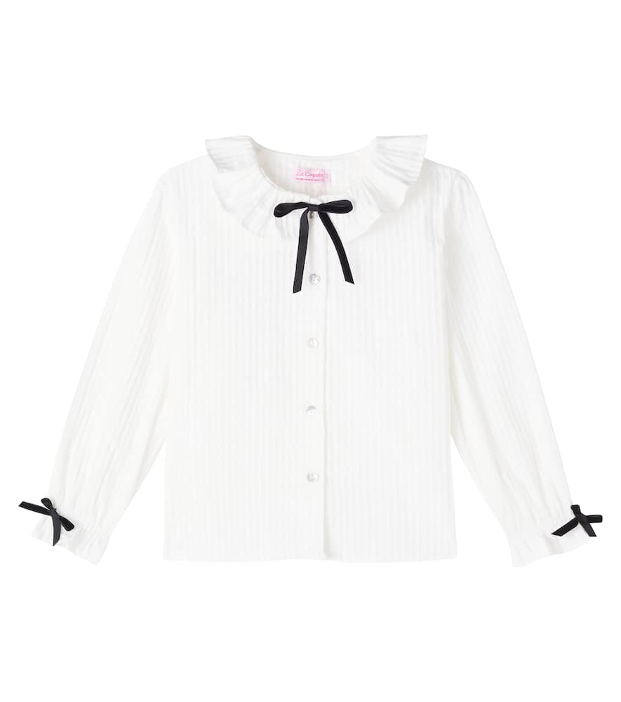 Betty bow-detail striped cotton shirt