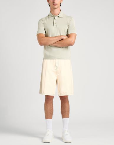 Man Denim shorts Beige Size 36 Cotton