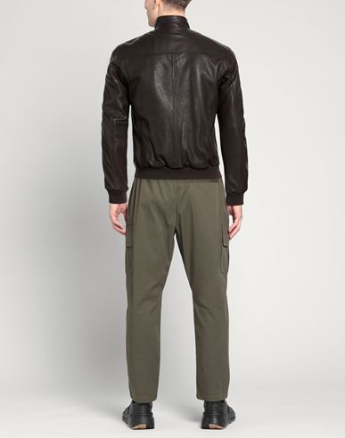 Man Jacket Dark brown Size 38 Leather