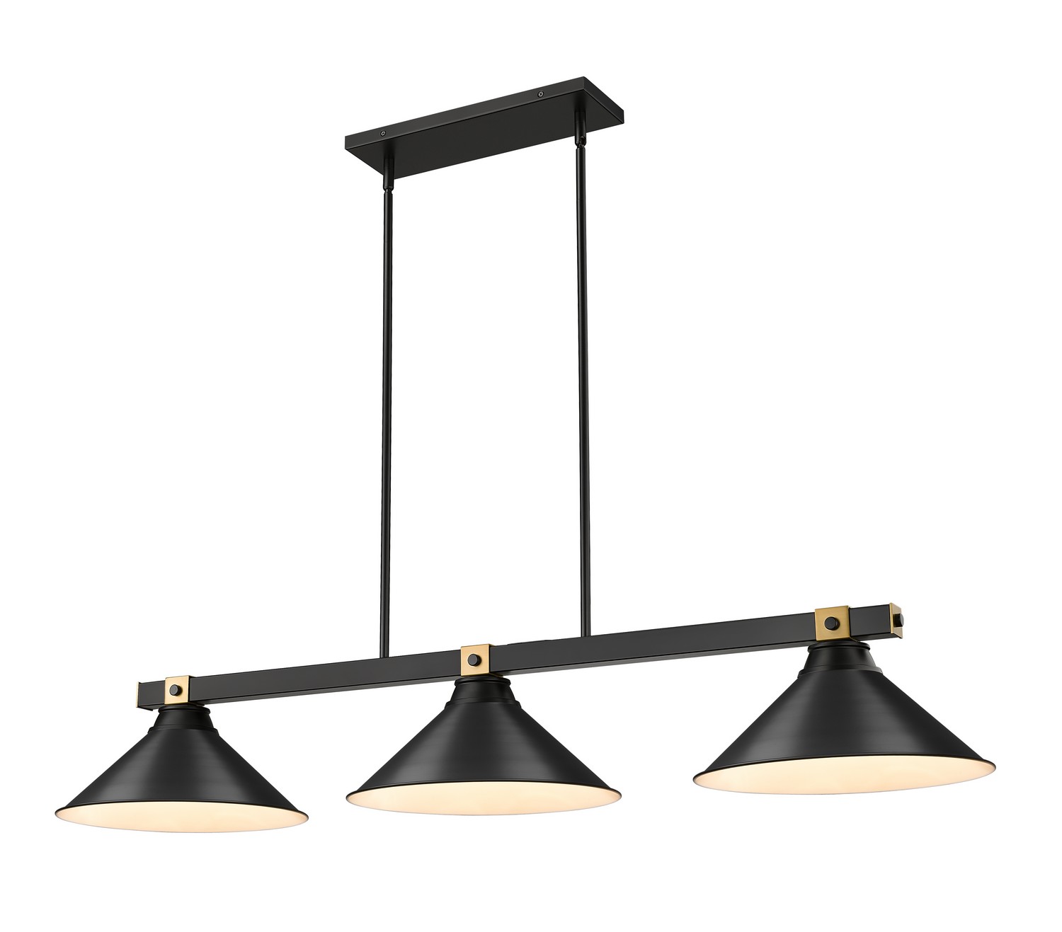 Matte Black Rubbed Brass Billiard from the Bronte Collection