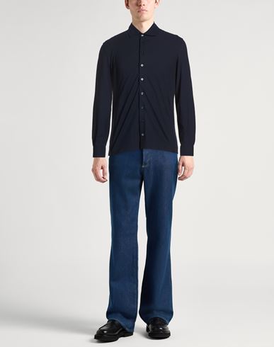 Man Shirt Midnight blue Size 36 Cotton