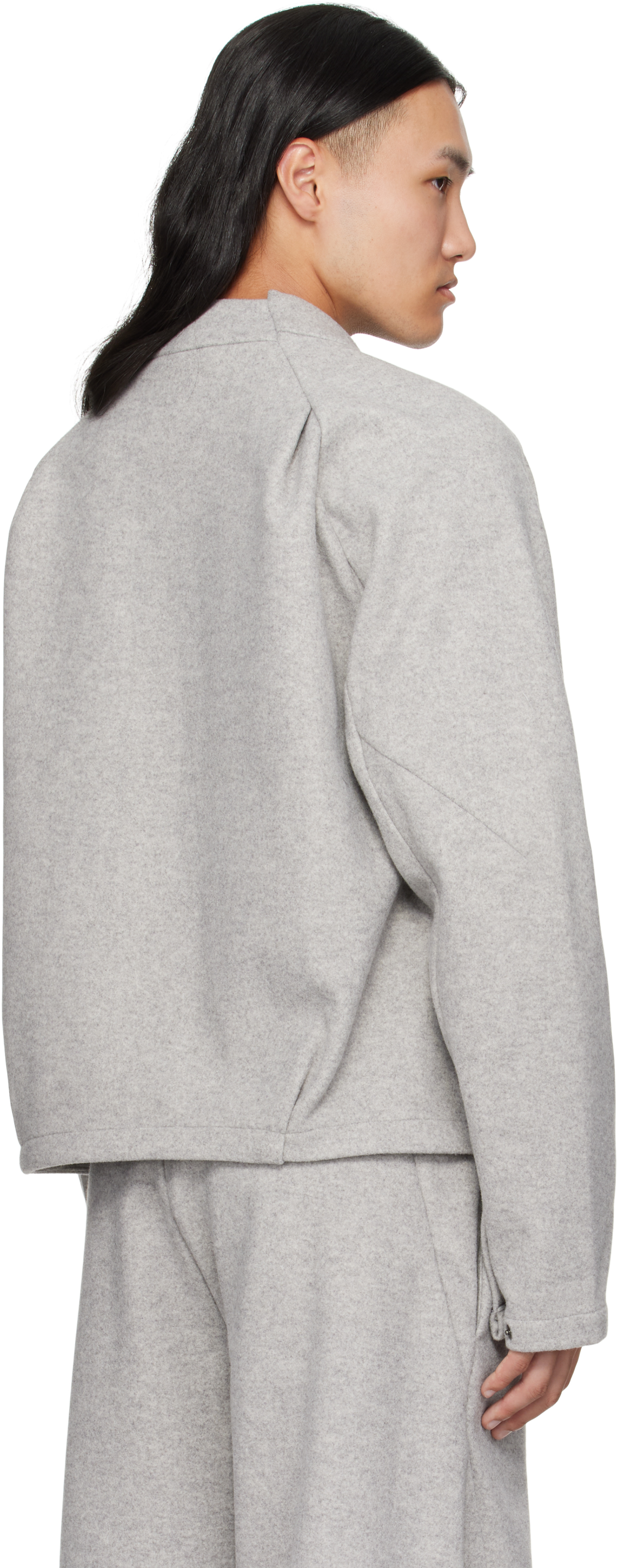 Gray Hybrid Wool Slash Jacket