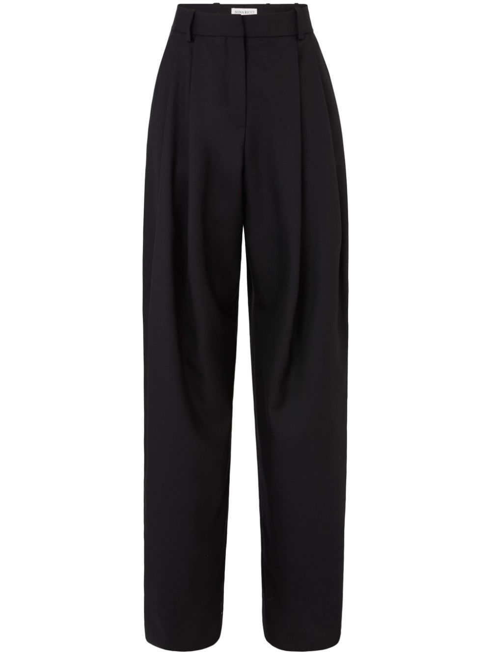 Pleated wide-leg trousers - Black
