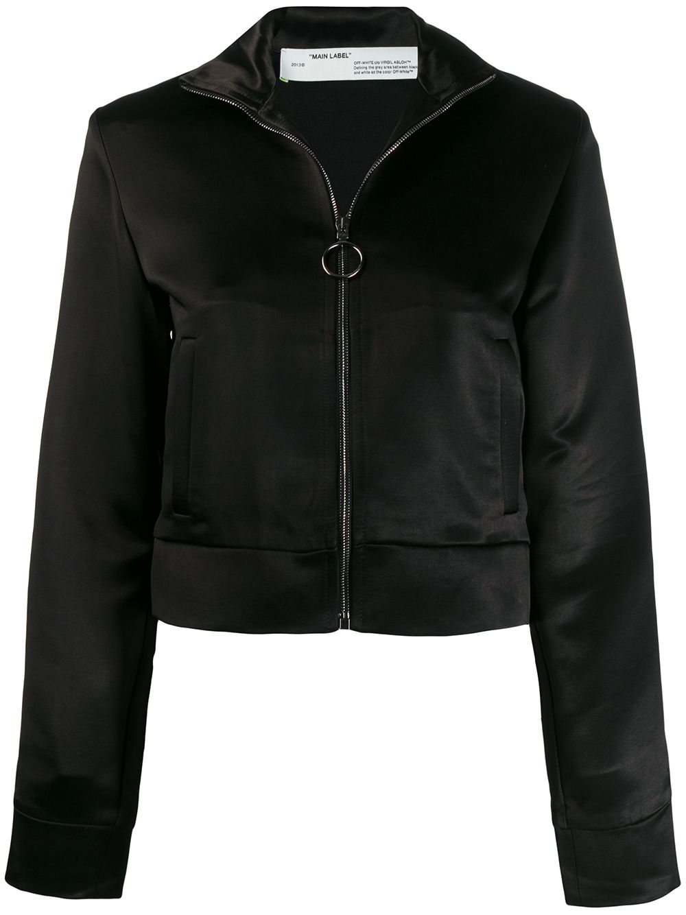 Contrast stripe zip-front jacket - Black
