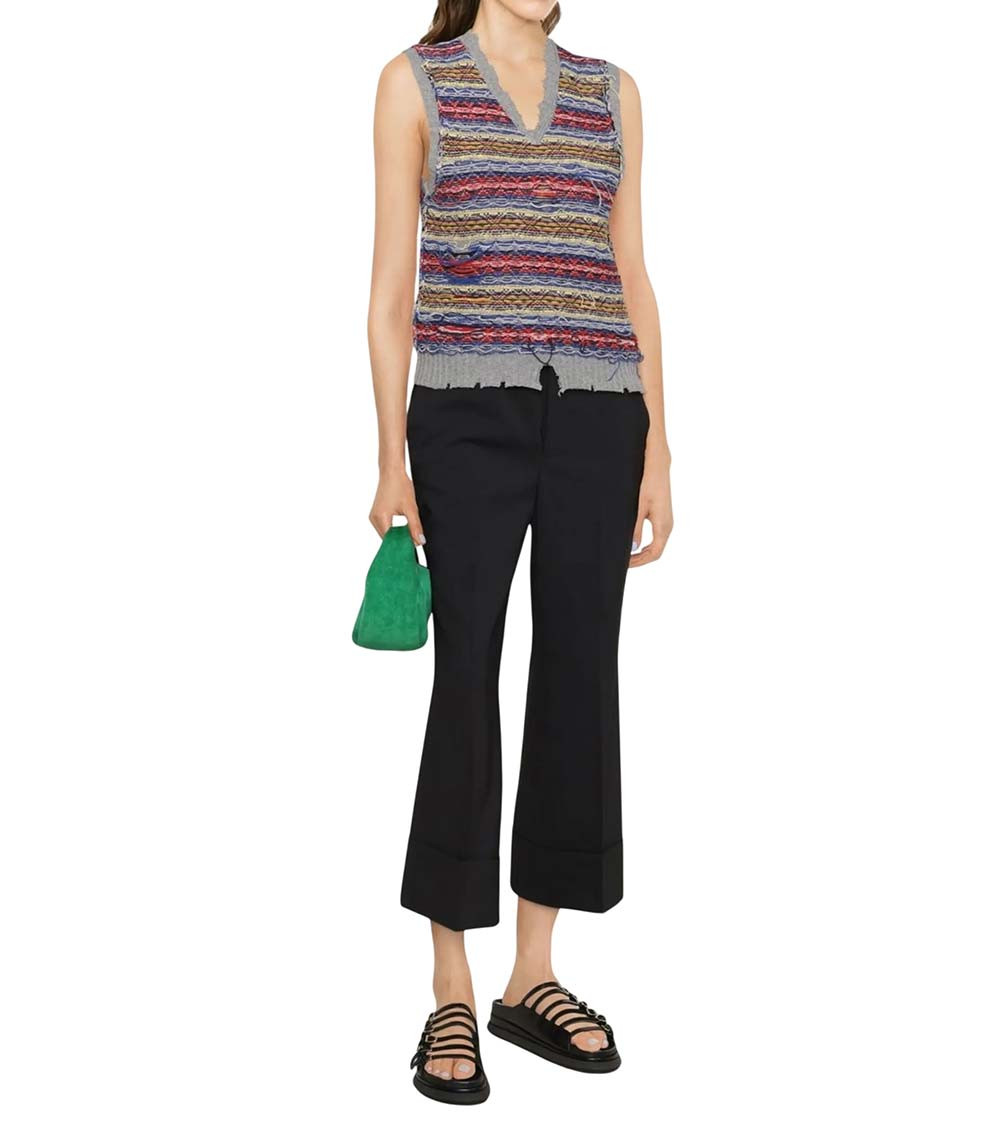 Cropped flare trousers