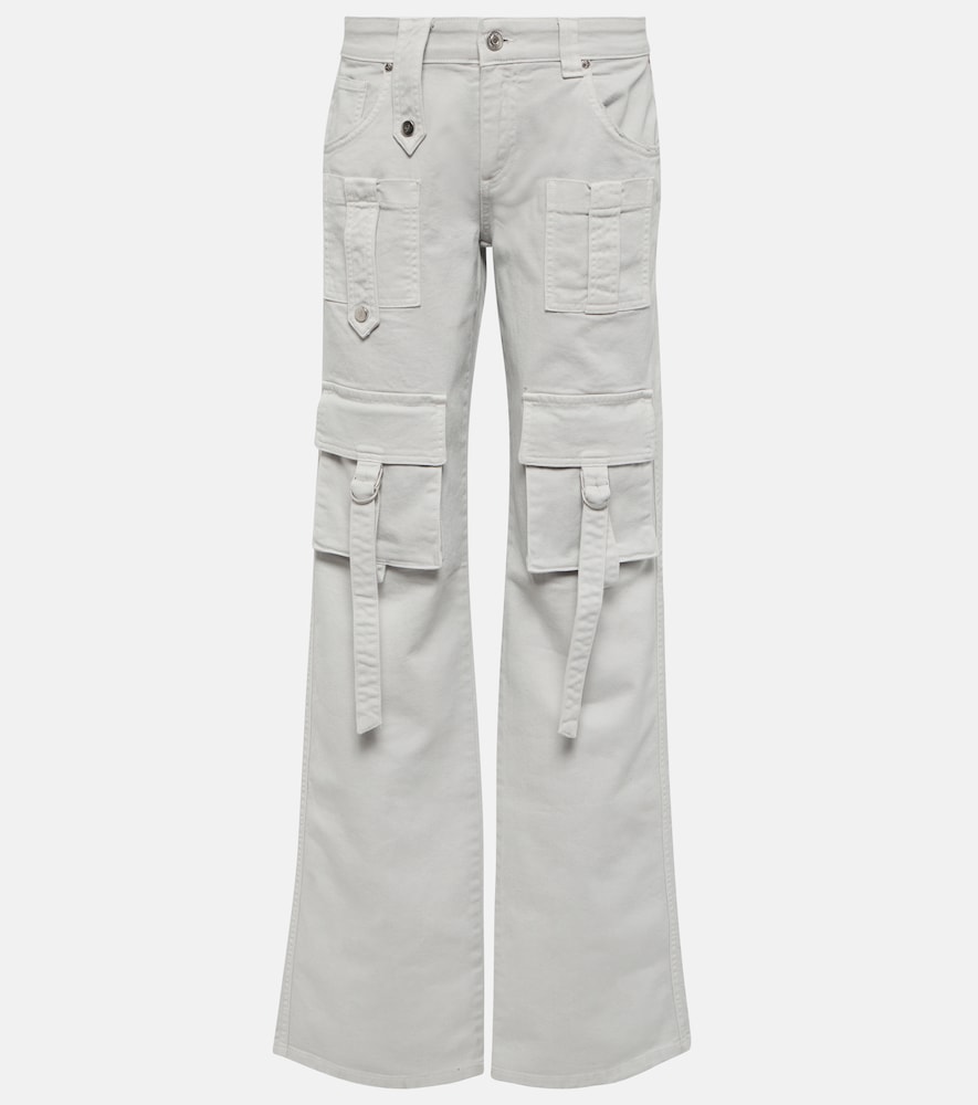Low-rise denim cargo pants