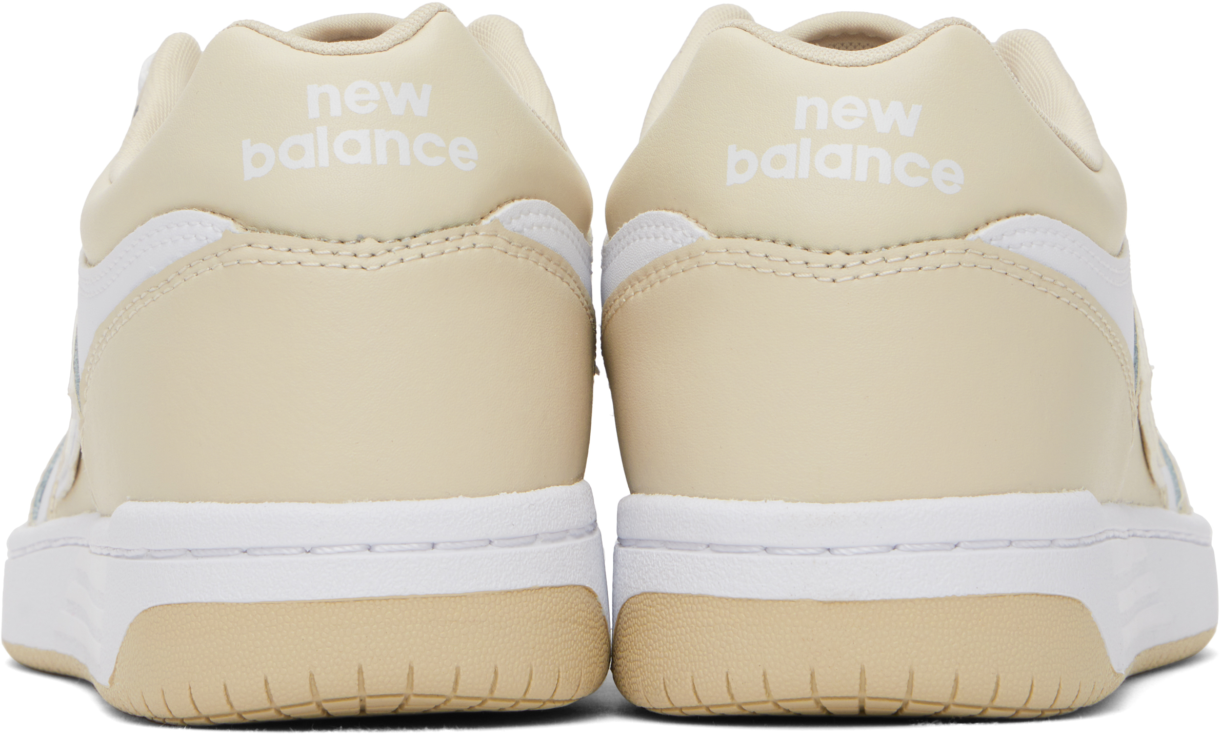 New Balance White & Beige 480 Sneakers