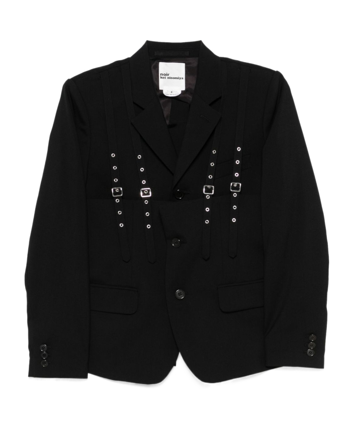 Black Buckled Regular Fit Blazer