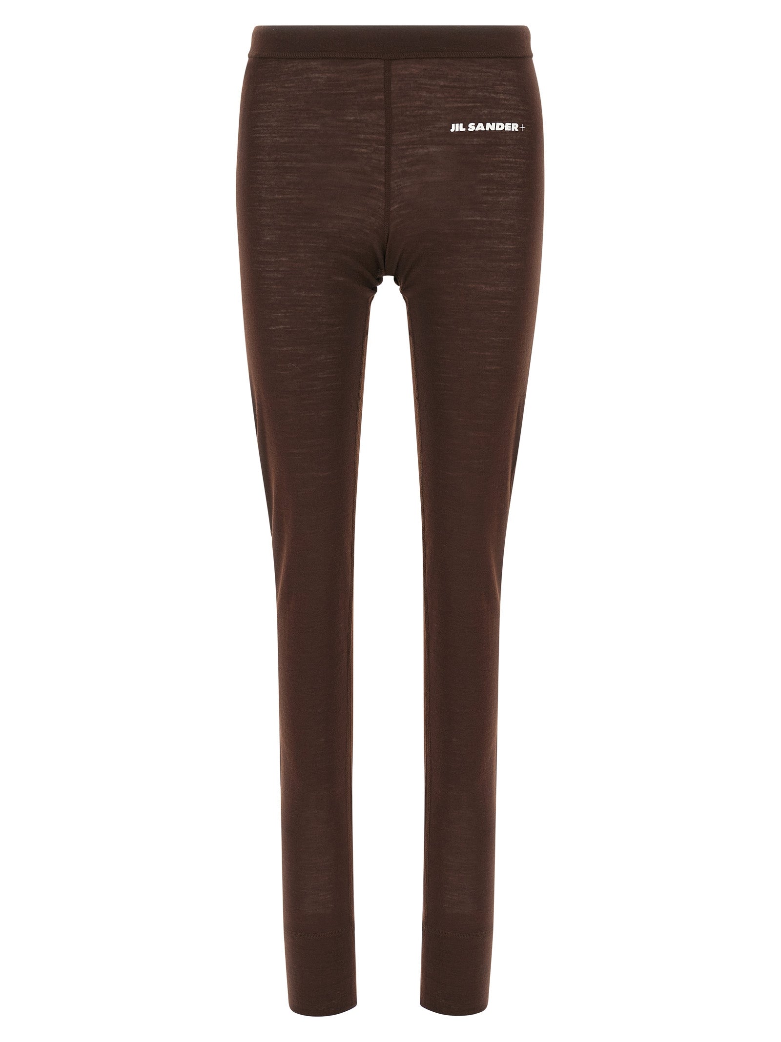 Logo-Print Wool-Blend Leggings — Brown