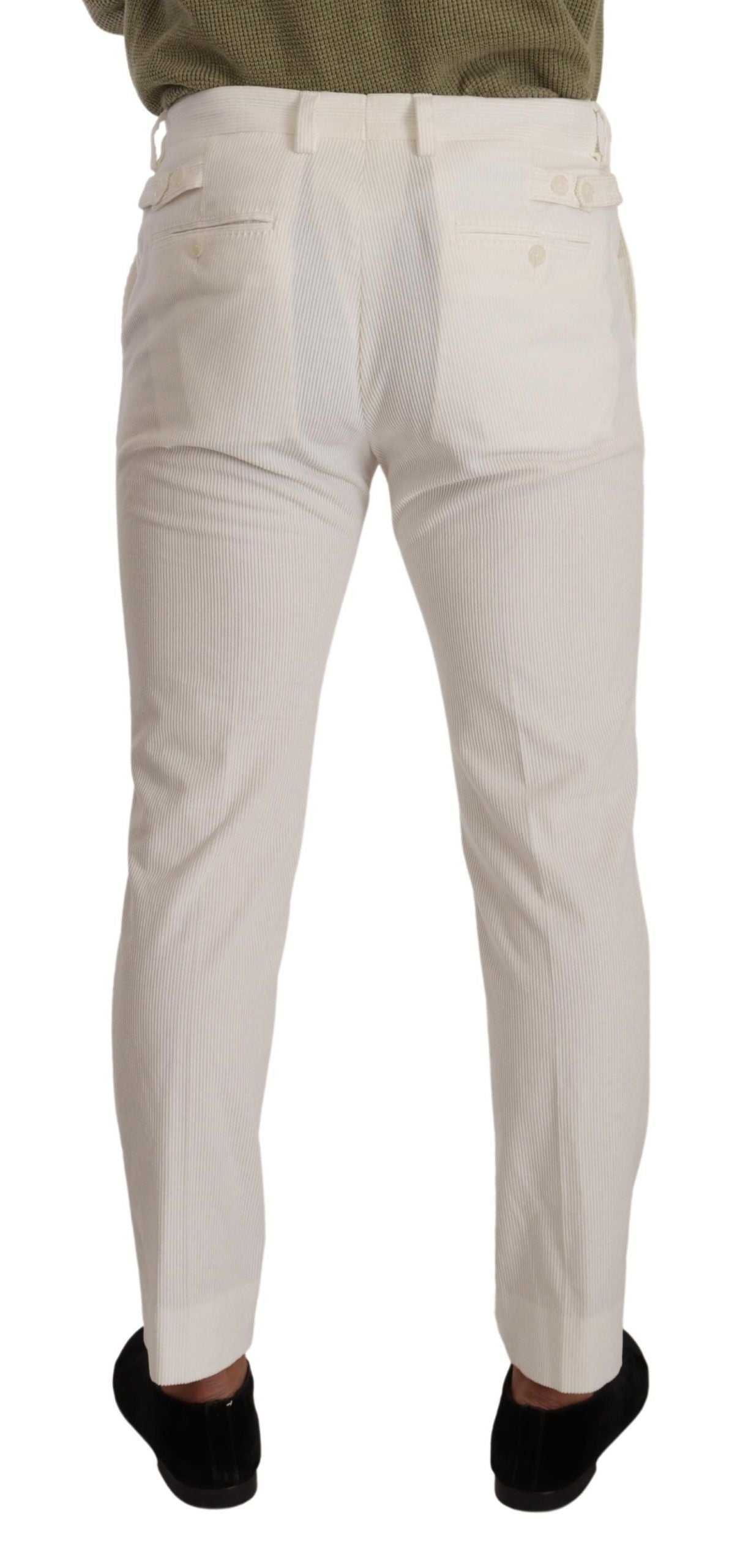 Cotton Corduroy Trousers — White