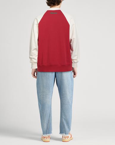 Man Sweatshirt Red Size L Cotton