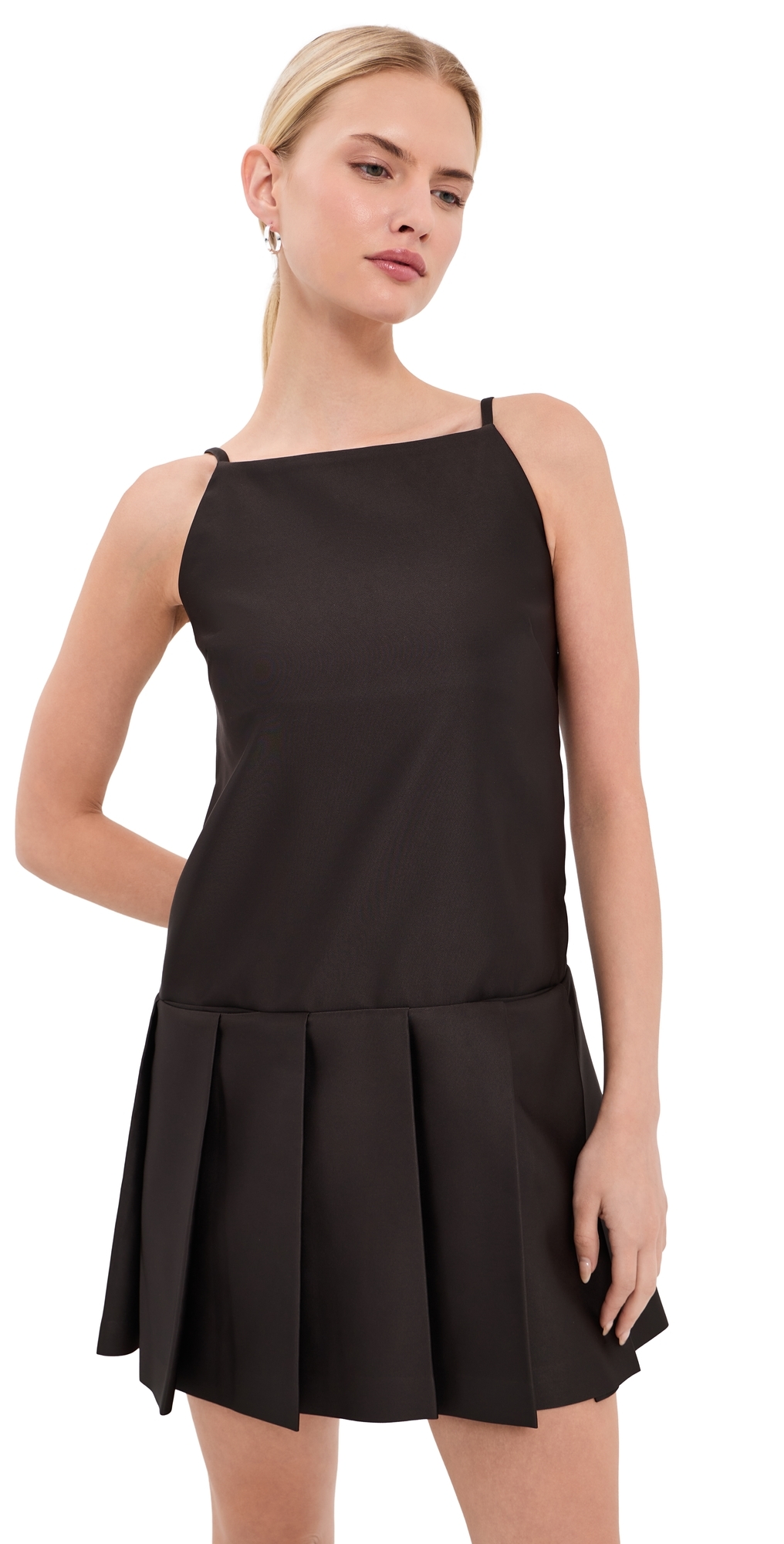 Silk Sleeveless Mini Dress Dark Chocolate Brown