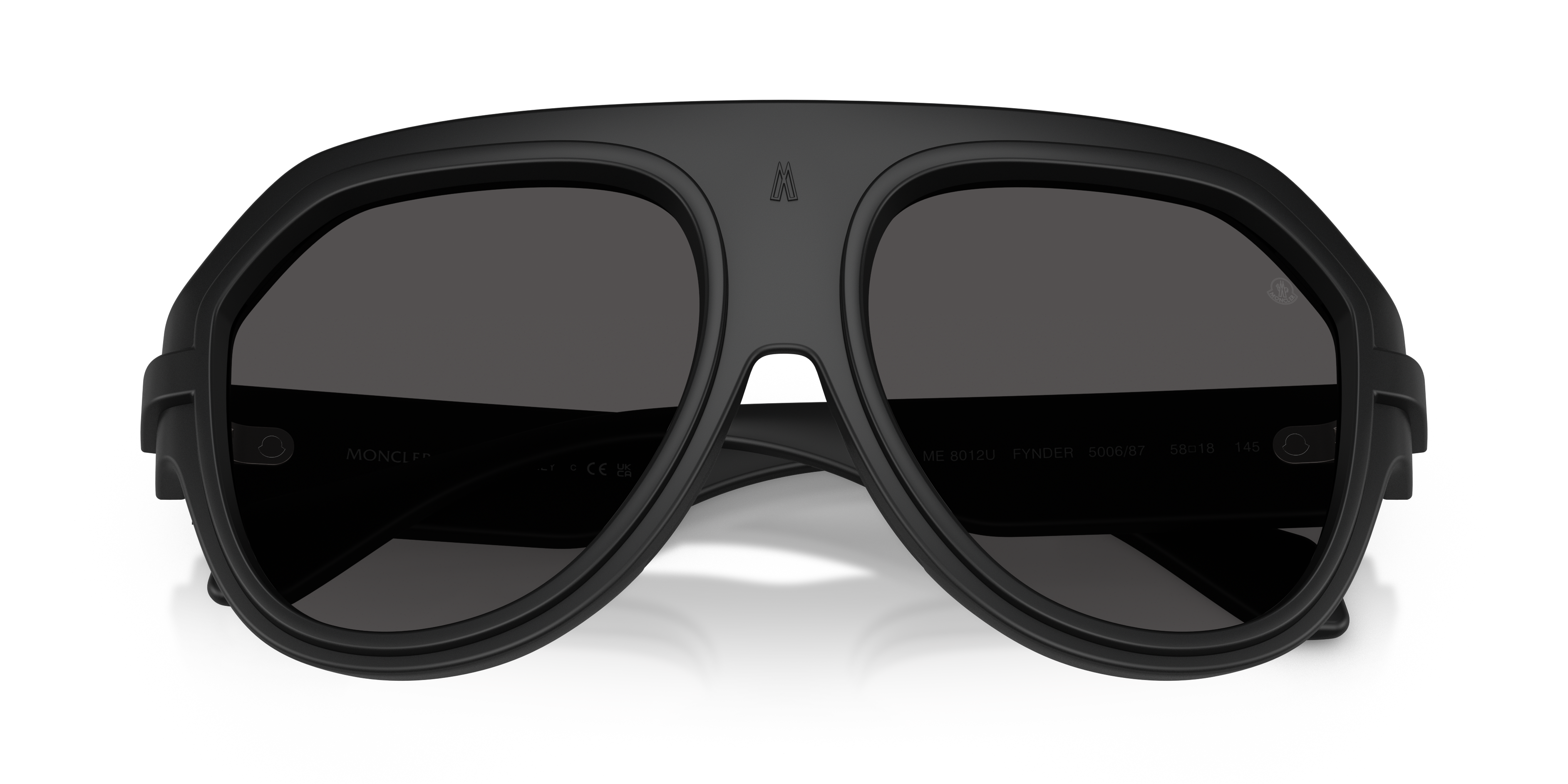 Moncler Unisex Moncler ME8012U FYNDER 500687 Sunglasses Injected Black Grey Pilot Norma