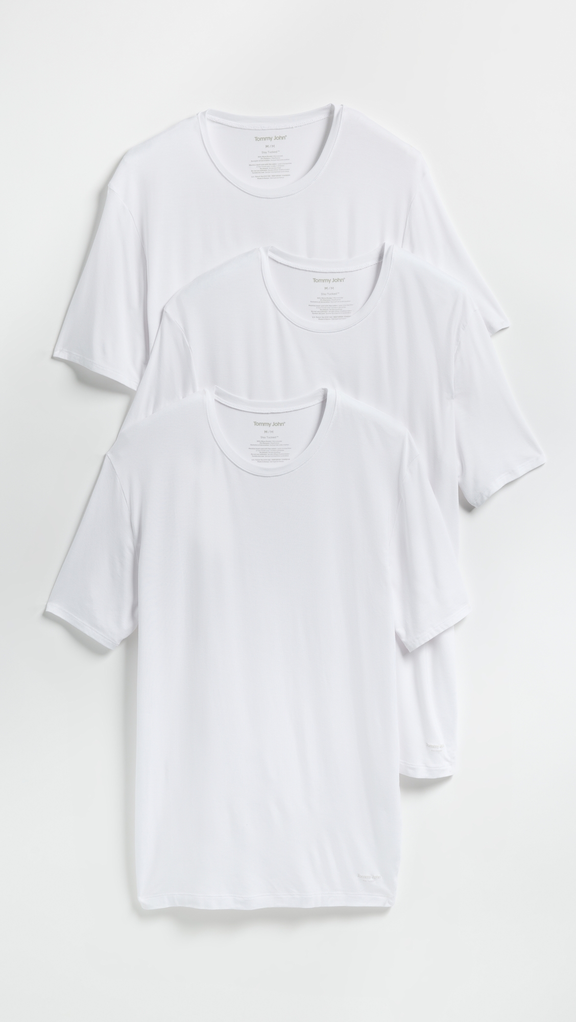 Crew Neck Stay-Tucked Undershirt 3-Pack White