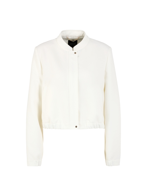 Marc Cain Jacket with stand-up collar and zip, white, 38 N