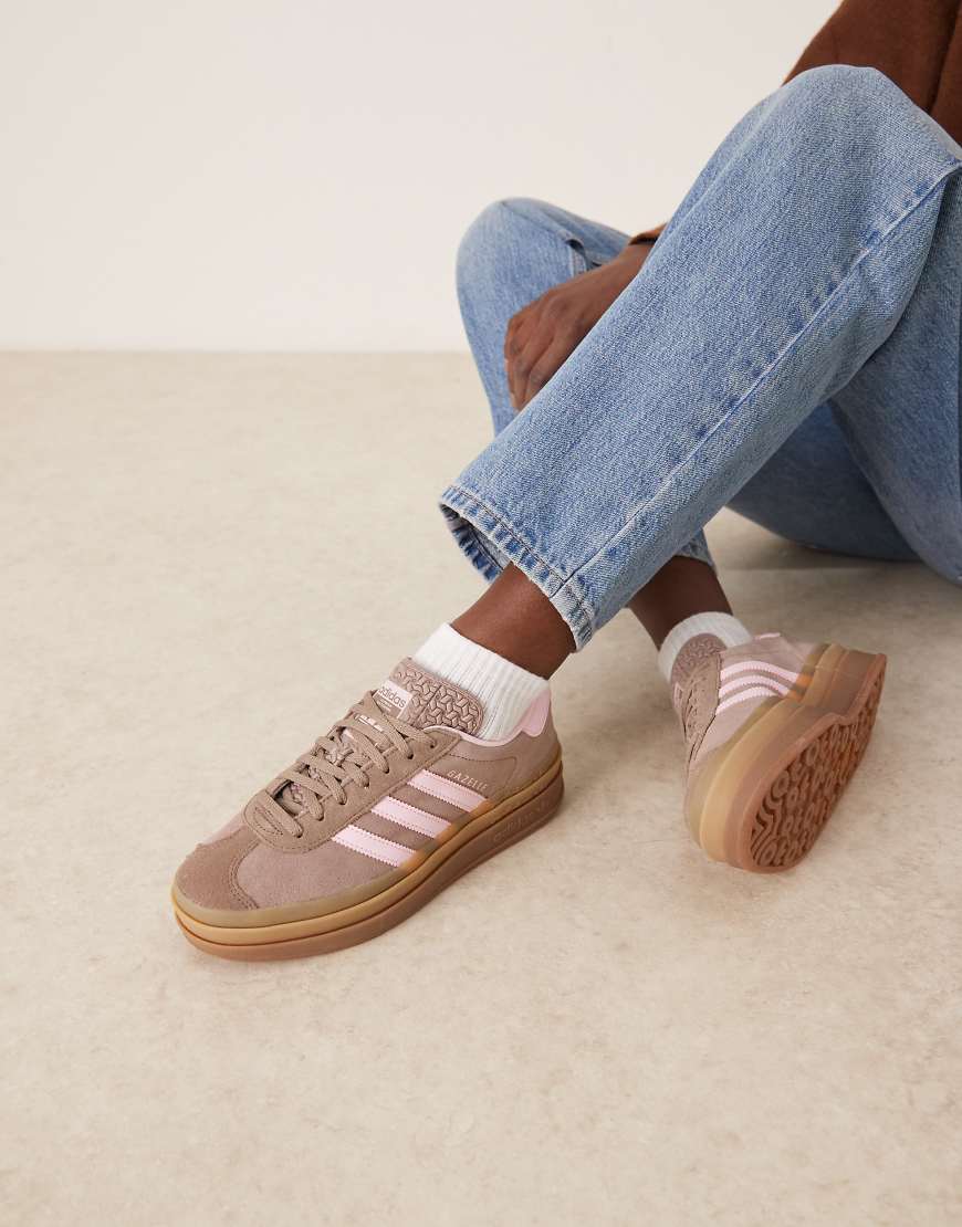 Gazelle Bold trainers in brown and pink
