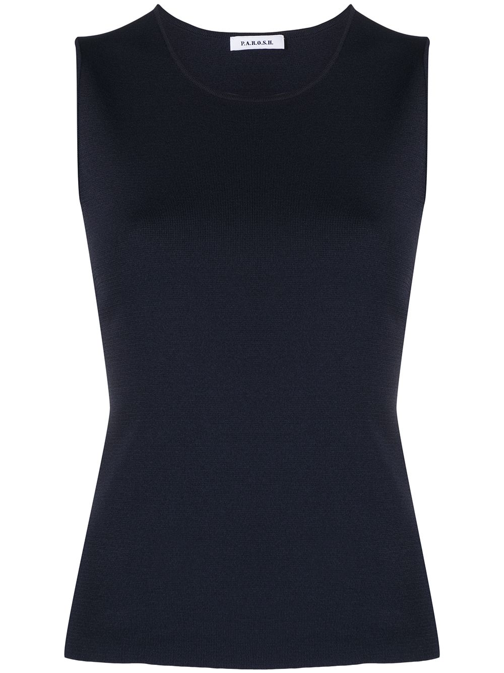 Round-neck sleeveless tank top - Blue