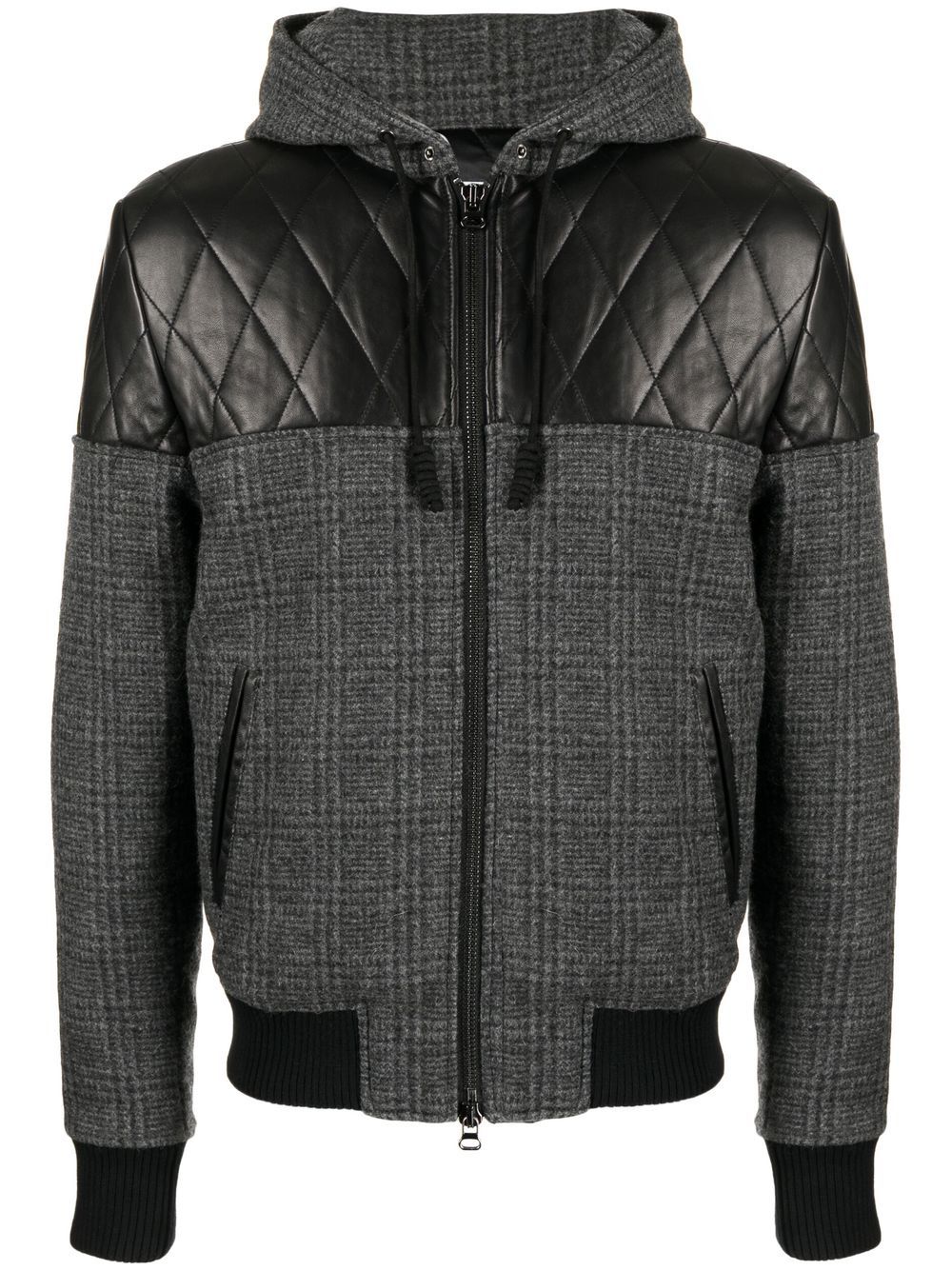 Panelled-design hooded jacket - Grey