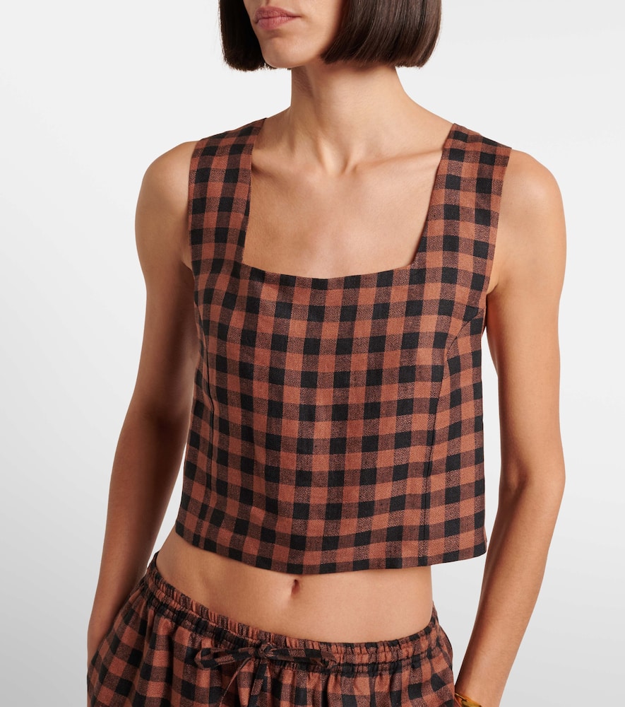 Checked linen top