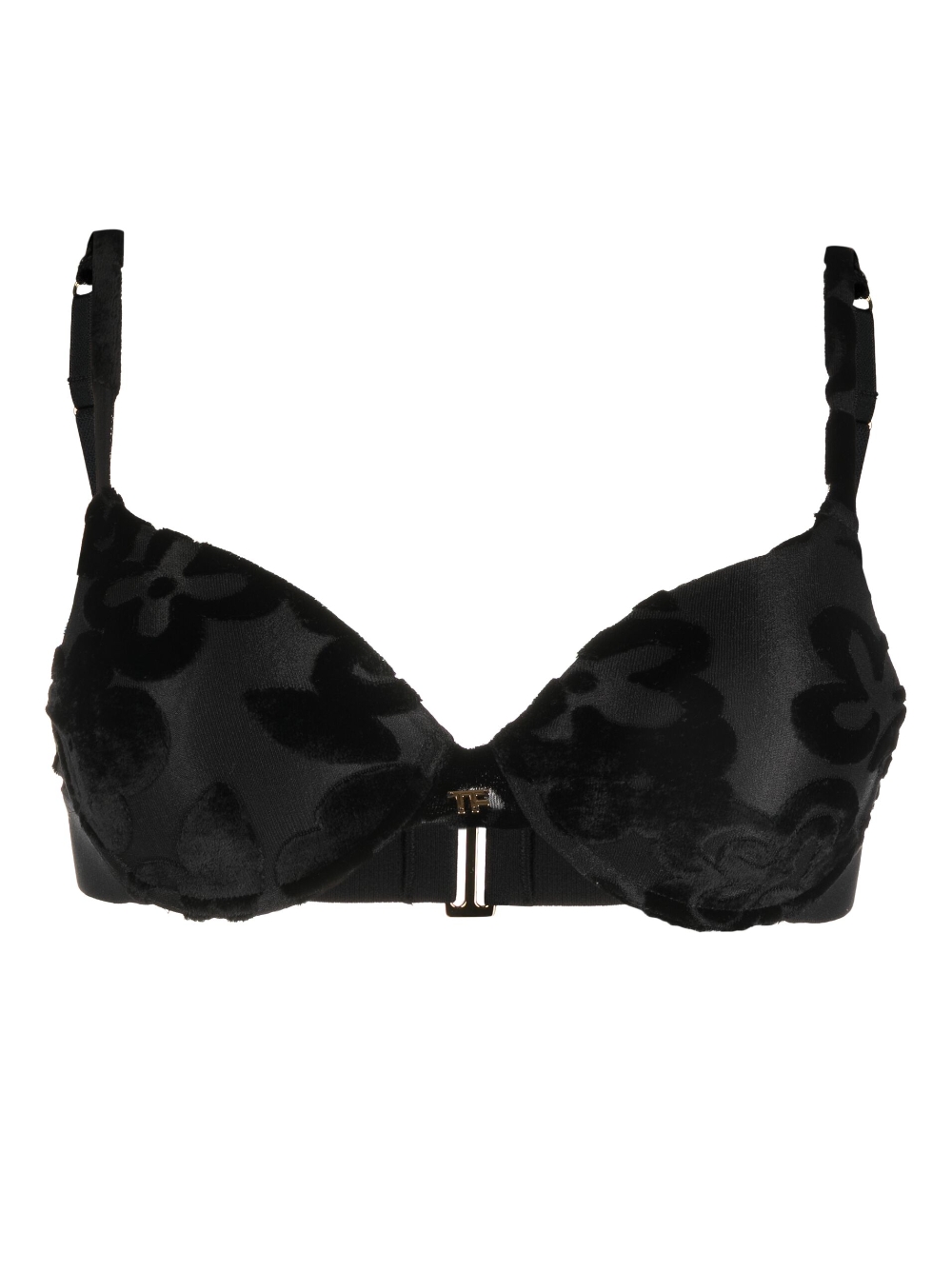 Floral-print underwire bra - Black