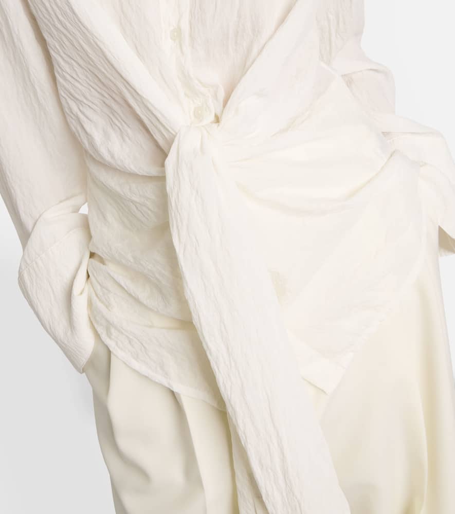 Róhe Knot-detail silk-blend shirt