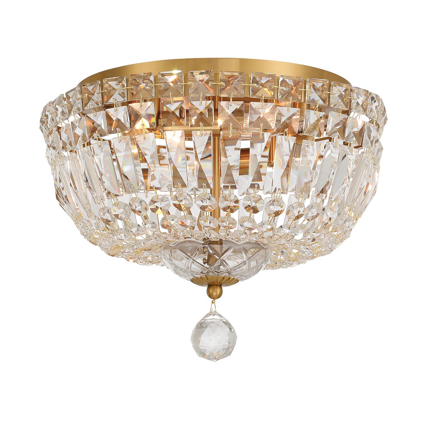 Aged Brass Flush Mount from the Roslyn Collection