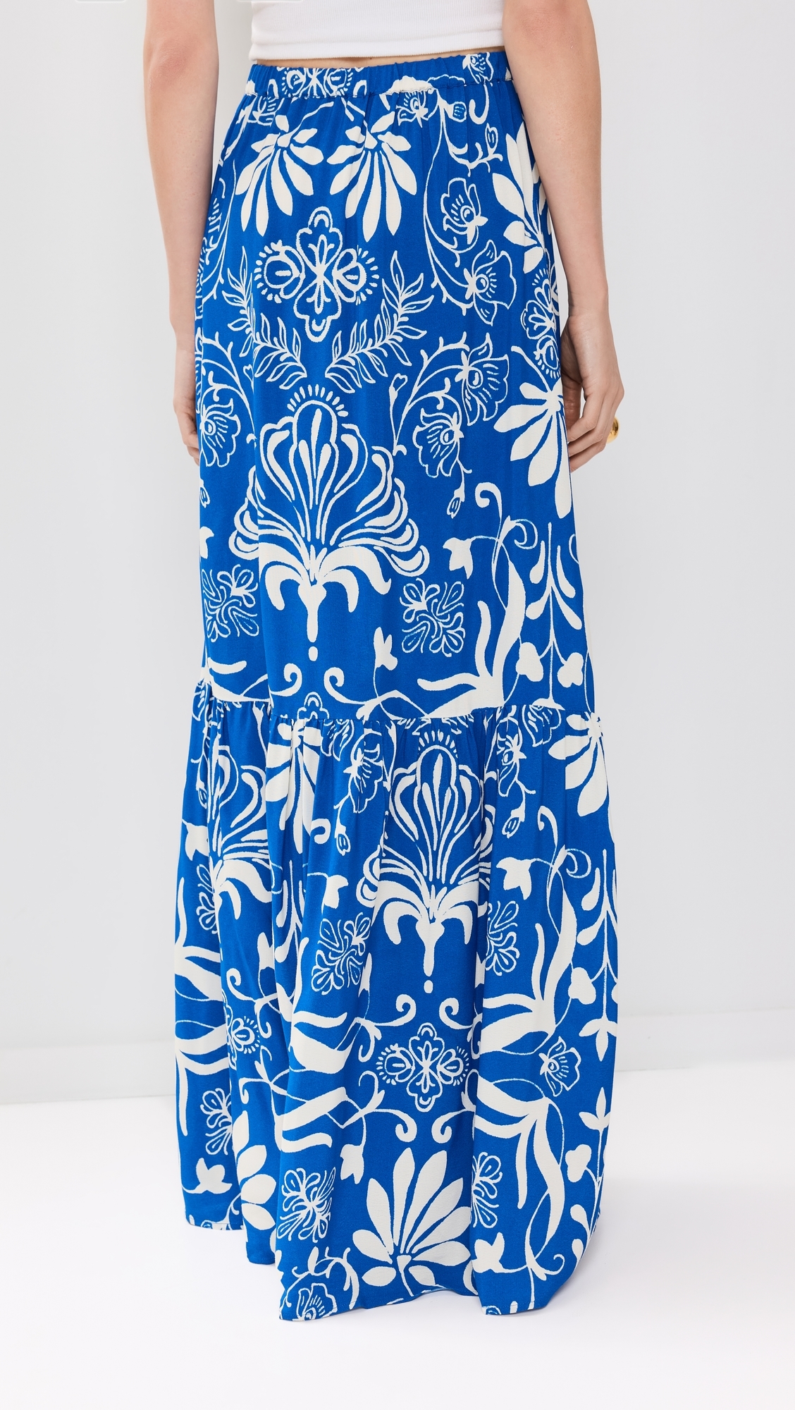 Mia Skirt Floral Filigree Lapis Blue