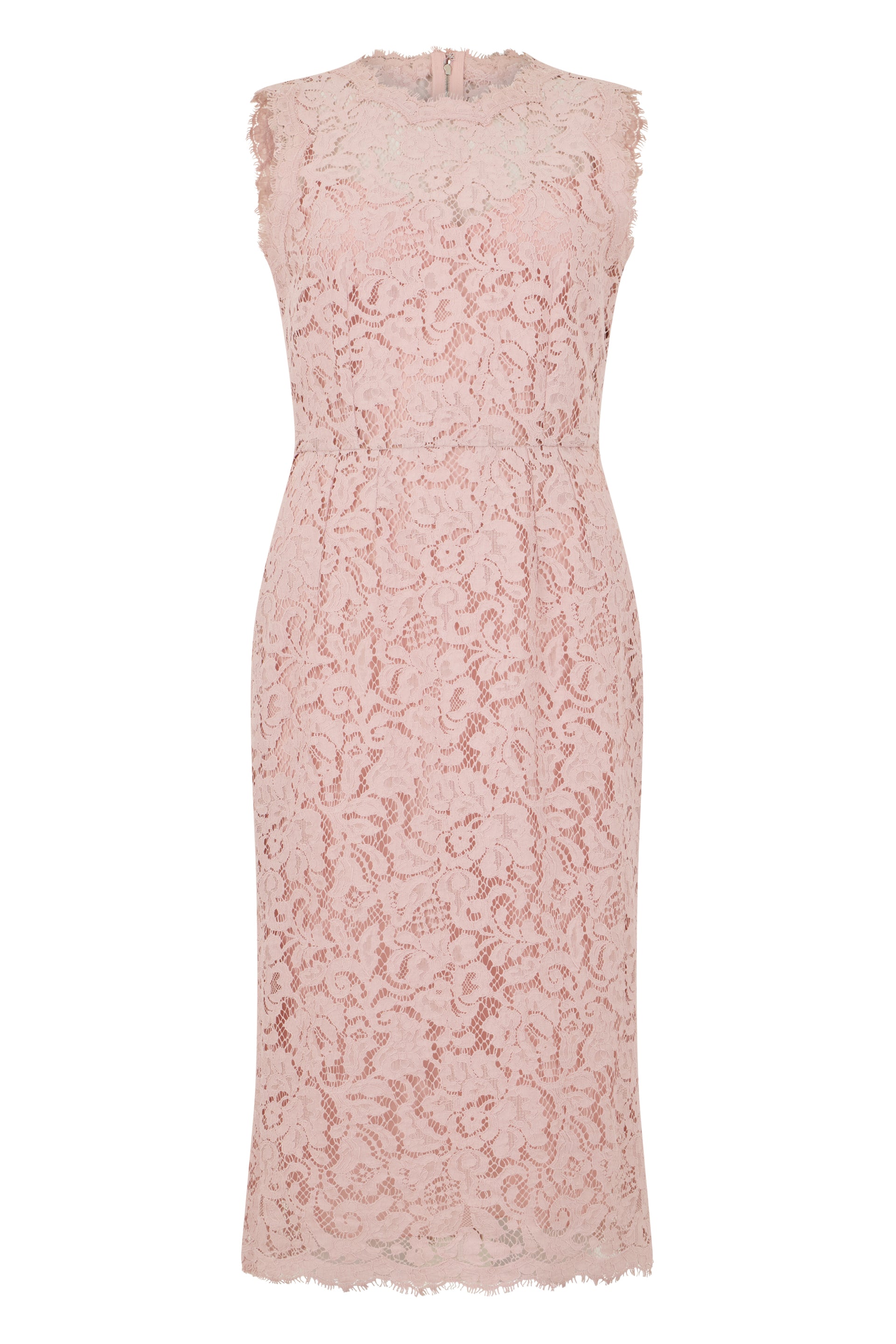 Sleeveless Midi Lace Cotton-Viscose Dress