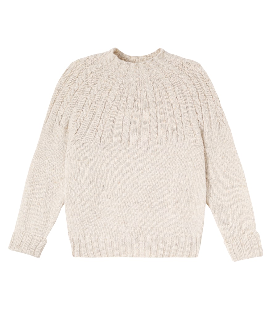Cable-knit wool-blend sweater