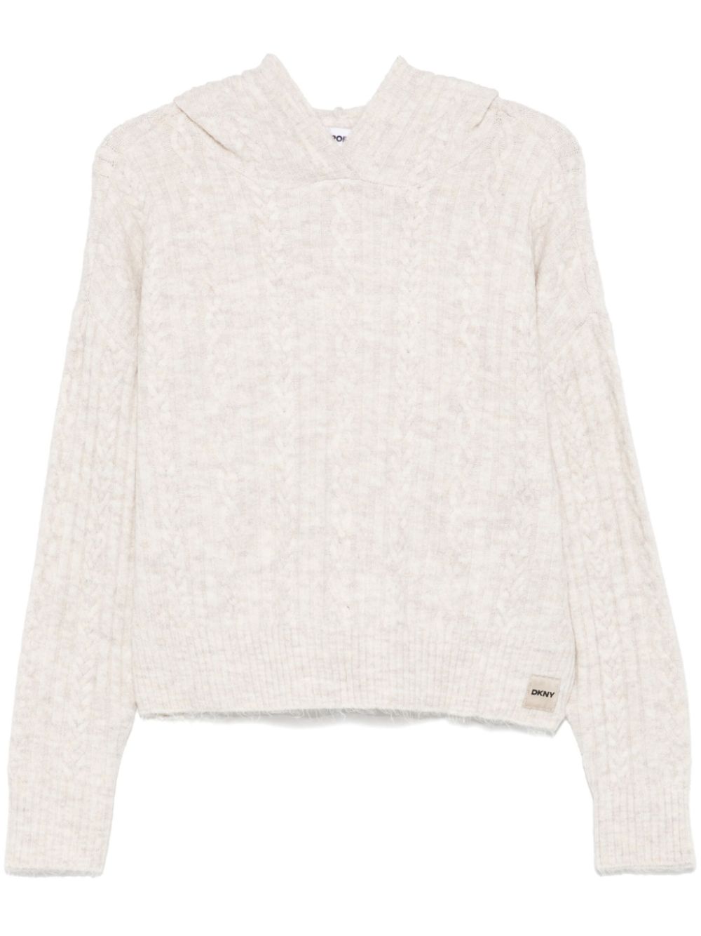 Cable-knit hoodie - Neutrals