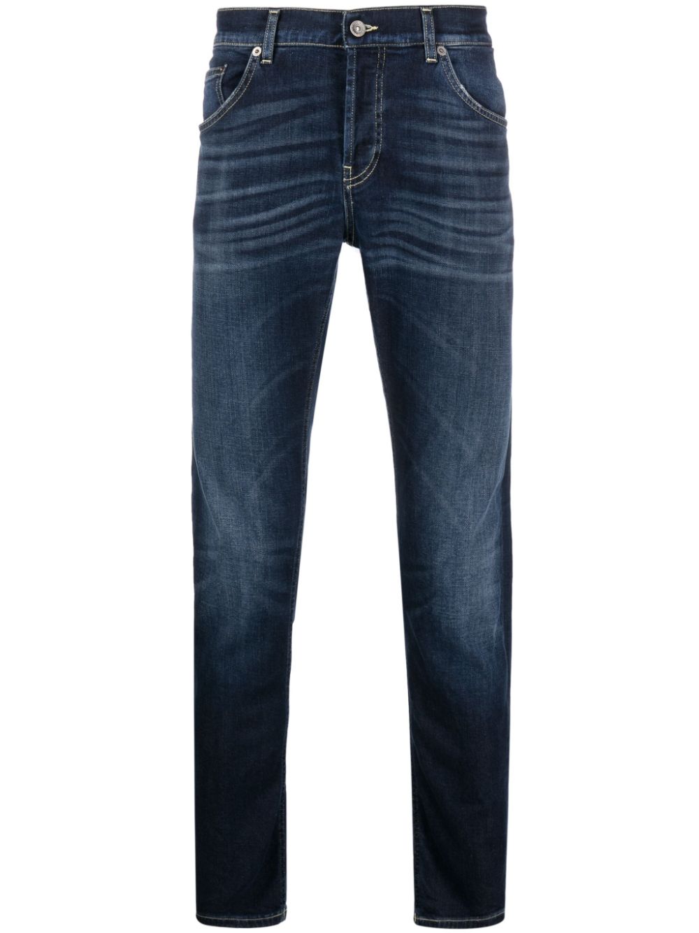 Mid-rise slim-cut jeans - Blue