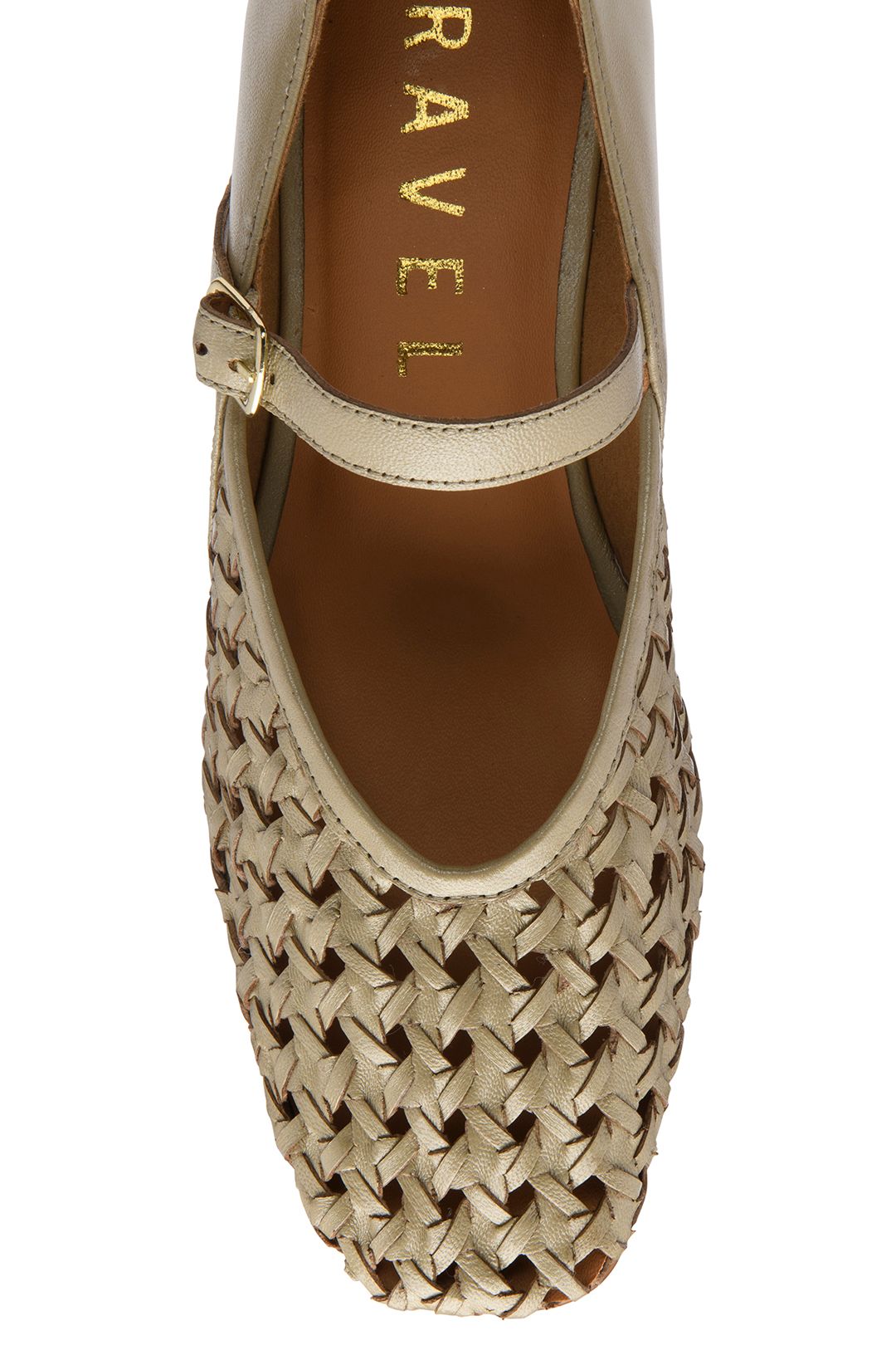 Ravel Gold Leather 'ordley' Mary-Jane Shoe