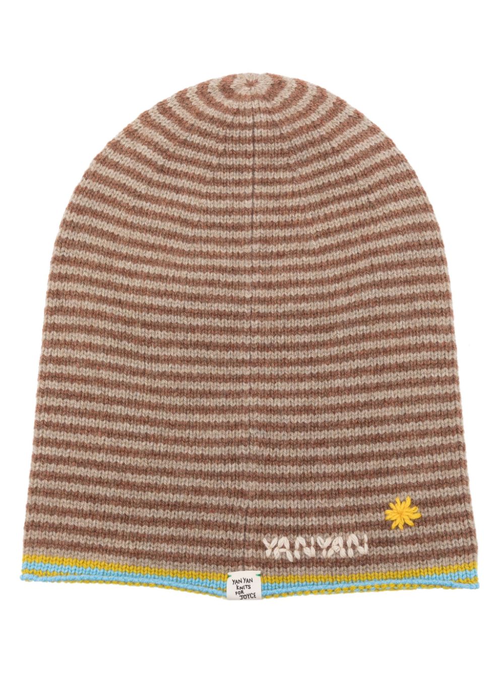 Logo-embroidered striped beanie - Multicolour